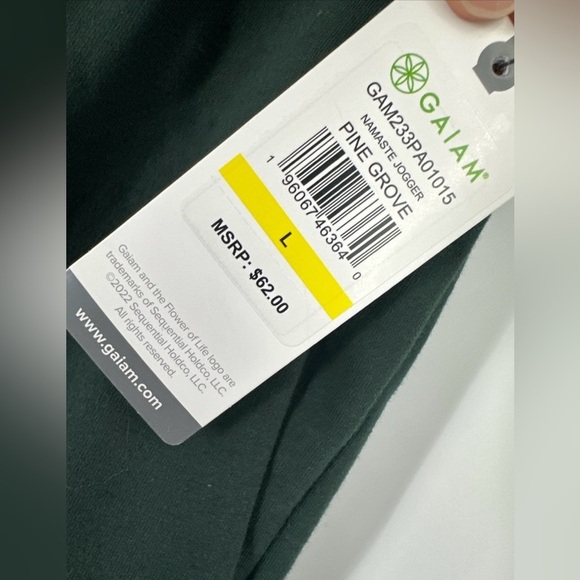 GAIAM Namaste Jogger Sweatpants Men’s Size L Pine Grove Green Athletic NWT - Picture 4 of 8